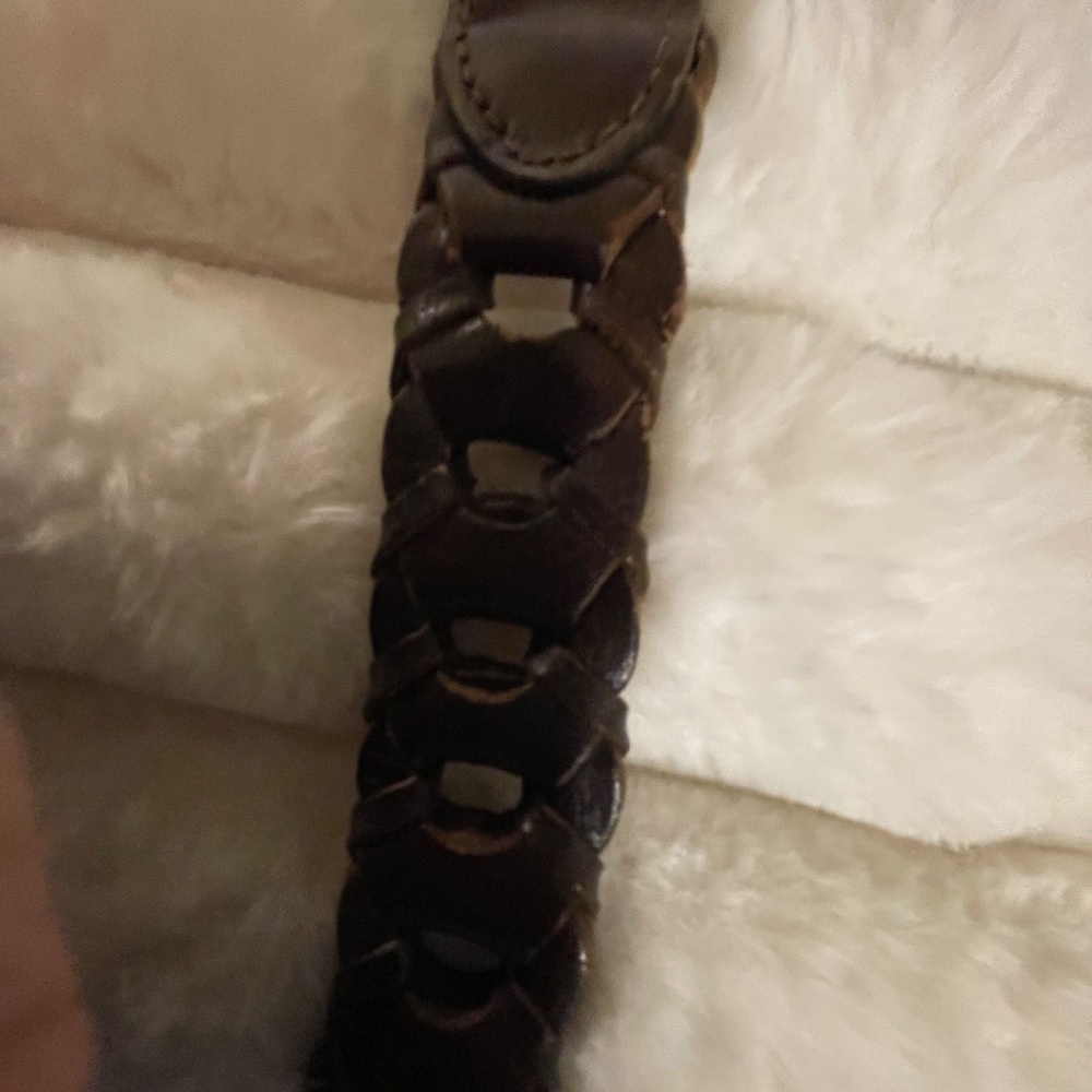 VINTAGE from 70s, HAND-CRAFTED BRAIDED ,Brown Leather BELT Women’s Size M, INDIA - Picture 4 of 7